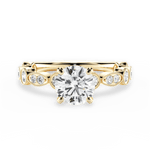 Edith Round Cut Lab Grown Diamond 18Kt Yellow Gold Engagement Ring