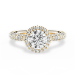 Lucy Round Cut Lab Grown Diamond 18Kt Yellow Gold Engagement Ring