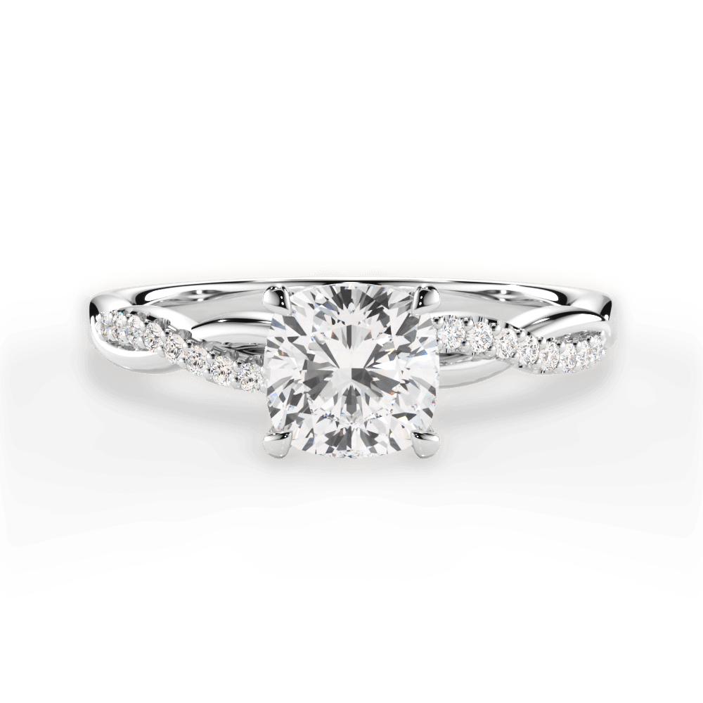 Charlotte Cushion Cut Lab Grown Diamond Platinum Engagement Ring