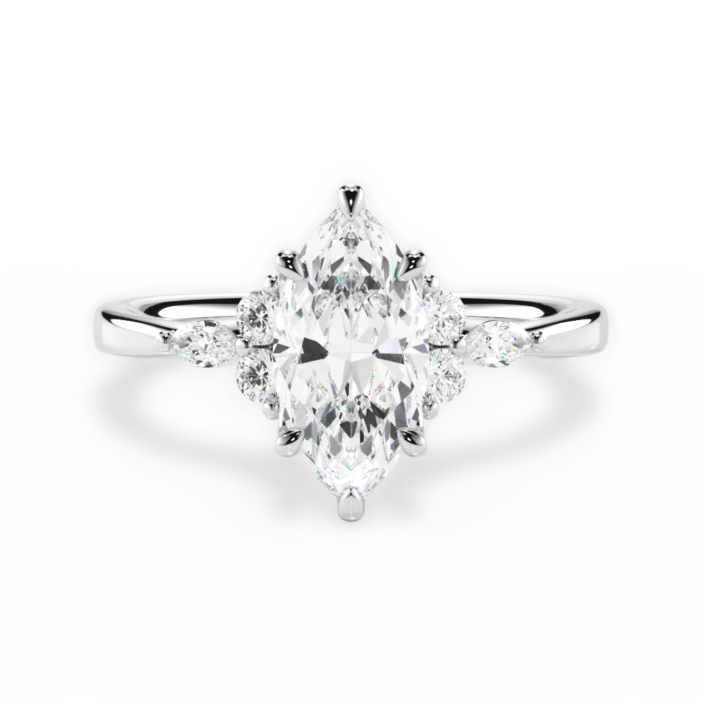 Cynthia Marquise Cut Lab Grown Diamond 14Kt White Gold Engagement Ring