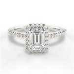 Joanne Emerald Cut Lab Grown Diamond Platinum Engagement Ring