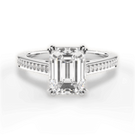 Denise Emerald Cut Lab Grown Diamond 14Kt White Gold Engagement Ring