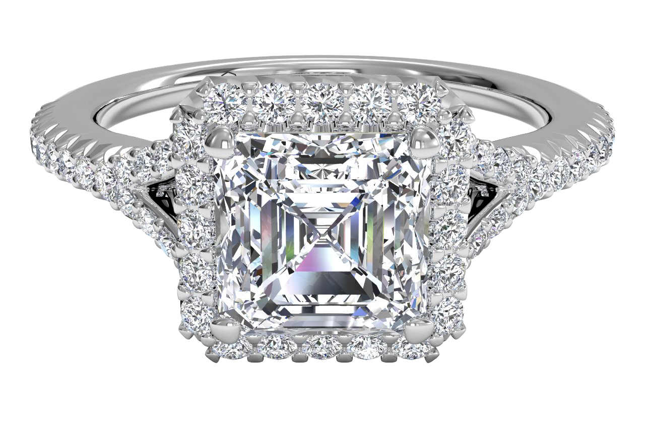 Judy Asscher Cut Lab Grown Diamond 18Kt White Gold Engagement Ring