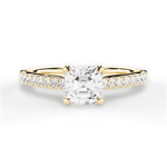 Frances Asscher Cut Lab Grown Diamond 18Kt Yellow Gold Engagement Ring