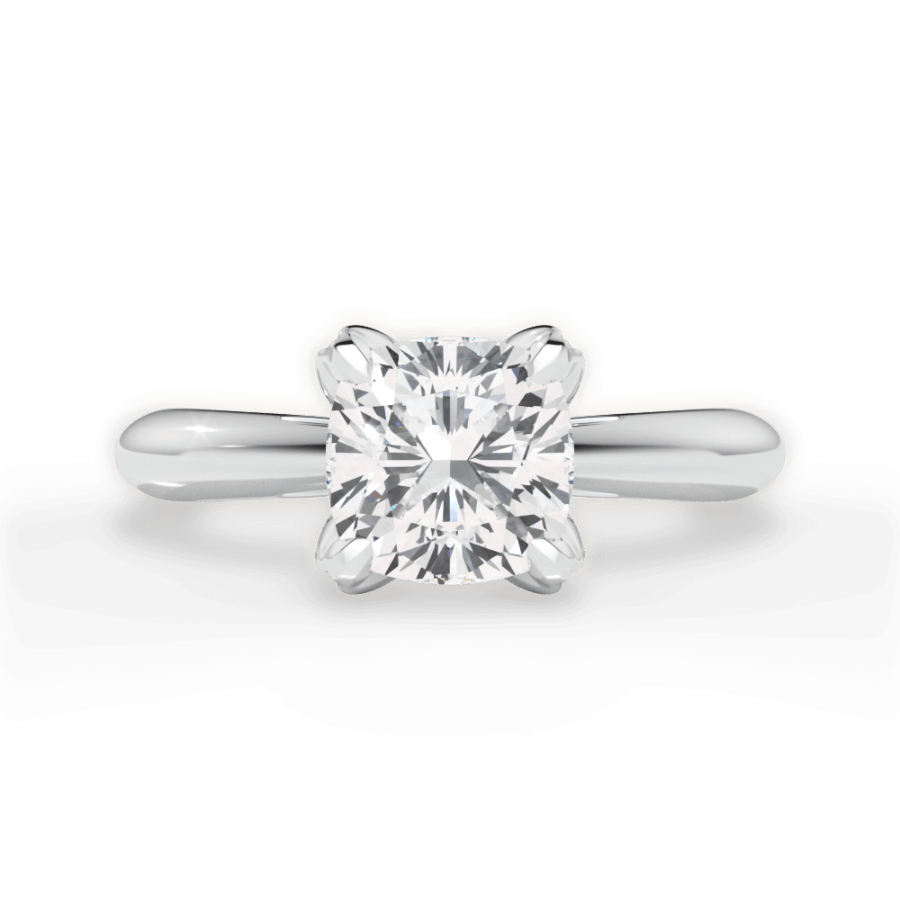 Elaine Cushion Cut Lab Grown Diamond Platinum Engagement Ring