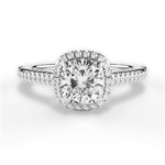 Jenny Cushion Cut Lab Grown Diamond Platinum Engagement Ring