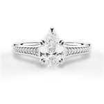 Delia Pear Cut Lab Grown Diamond 14Kt White Gold Engagement Ring
