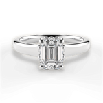 Carol Emerald Cut Lab Grown Diamond 14Kt White Gold Engagement Ring