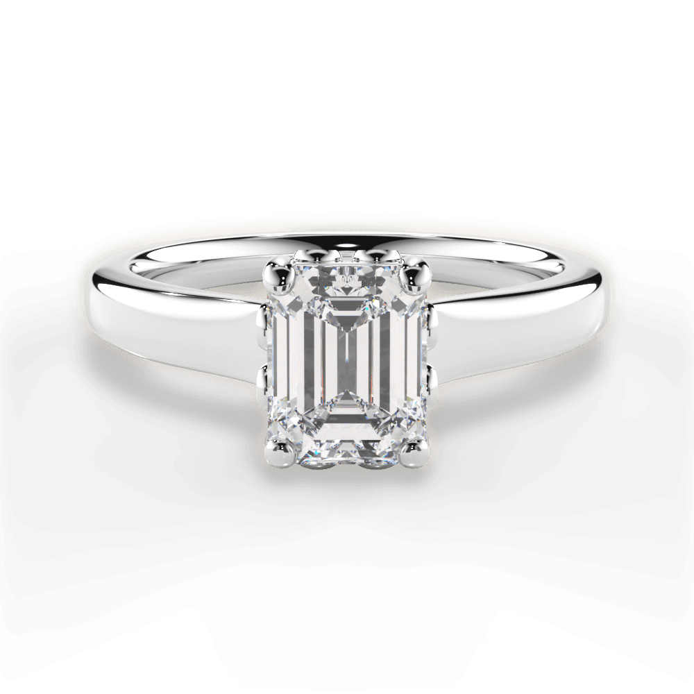 Carol Emerald Cut Lab Grown Diamond Platinum Engagement Ring