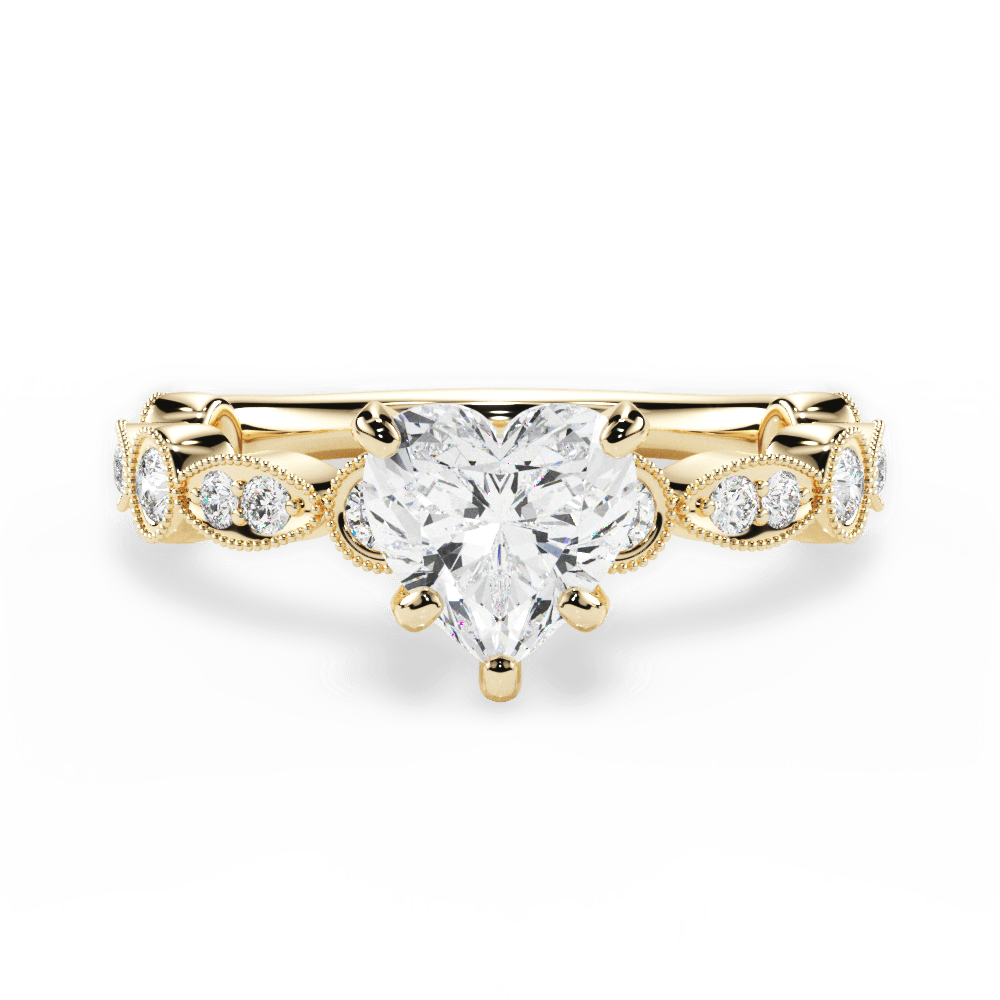 Edith Heart Cut Lab Grown Diamond 18Kt Yellow Gold Engagement Ring