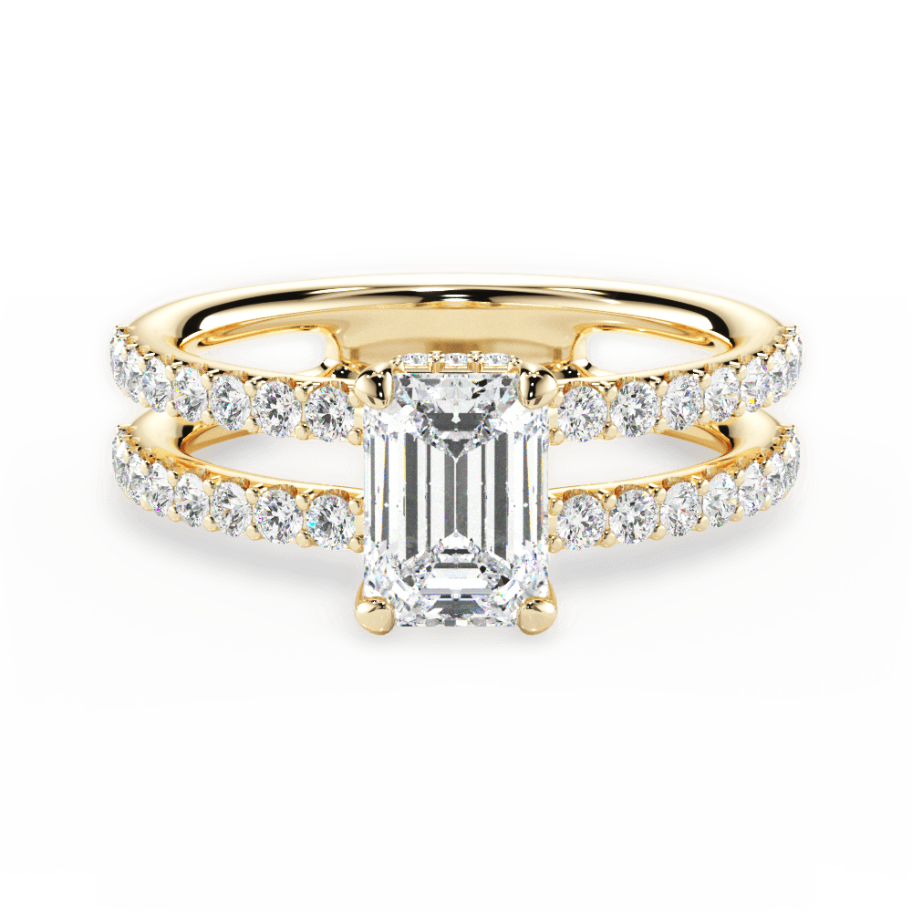 Christie Emerald Cut Lab Grown Diamond 18Kt Yellow Gold Engagement Ring