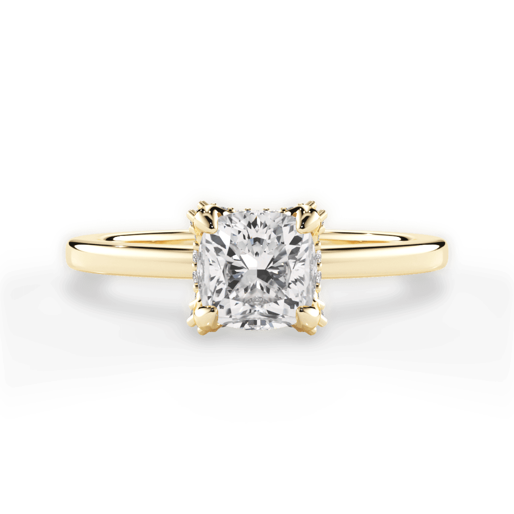 Gemma Cushion Cut Lab Grown Diamond 18Kt Yellow Gold Engagement Ring