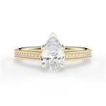 Janet Pear Cut Lab Grown Diamond 18Kt Yellow Gold Engagement Ring