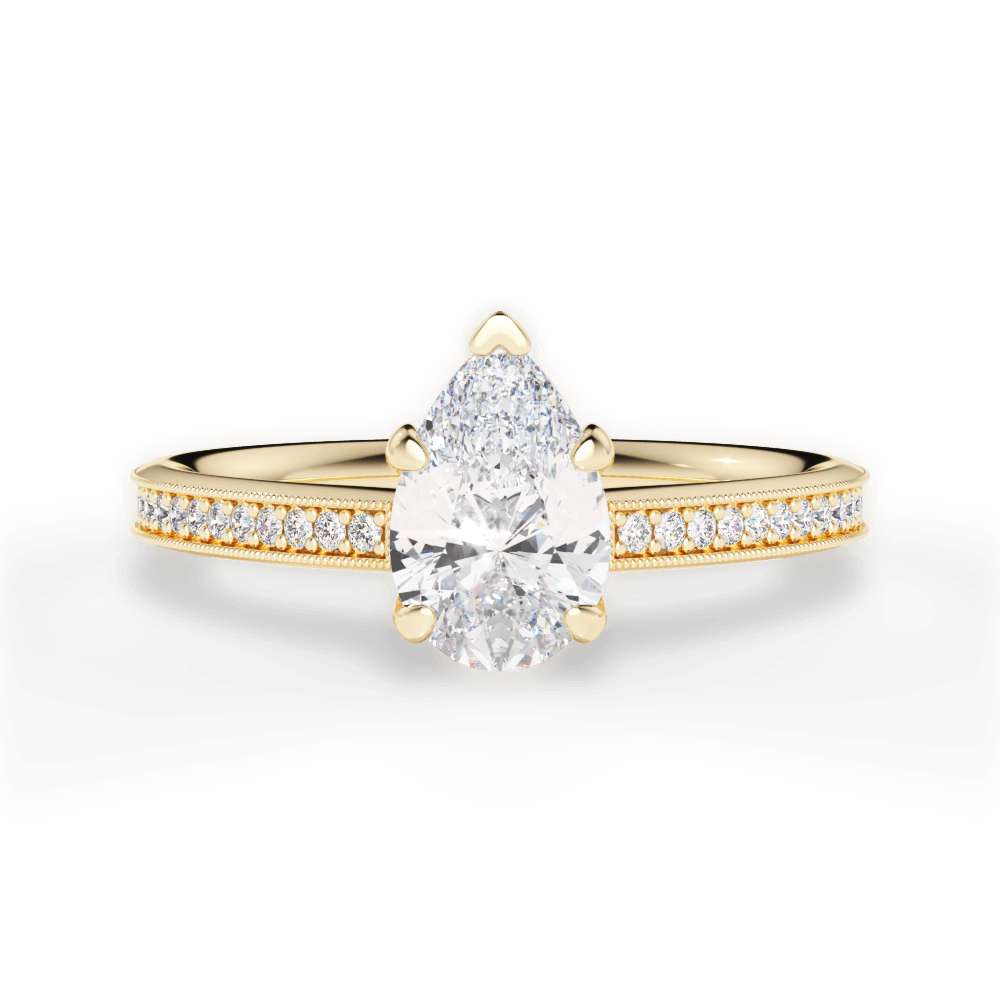 Janet Pear Cut Lab Grown Diamond 18Kt Yellow Gold Engagement Ring
