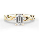 Emma Emerald Cut Lab Grown Diamond 18Kt Yellow Gold Engagement Ring