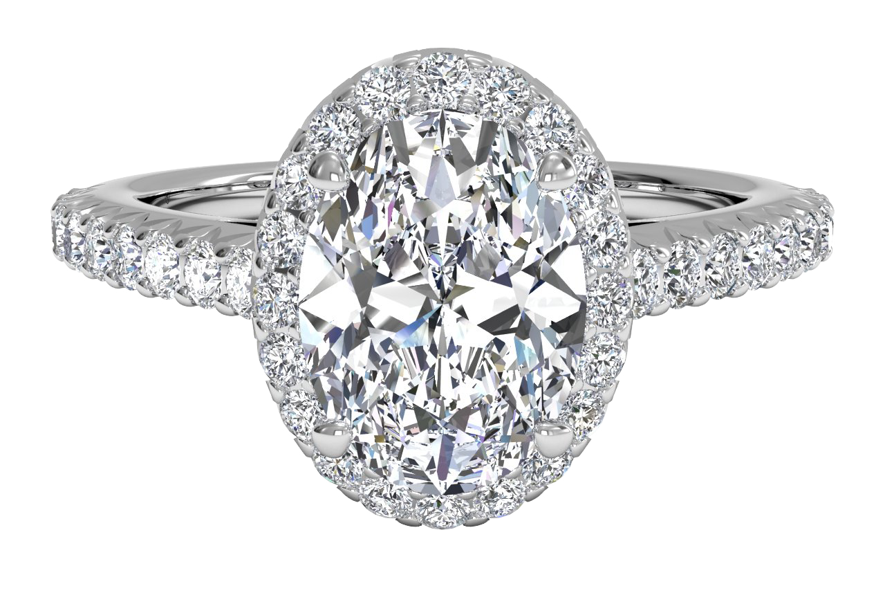 Kathleen Oval Cut Lab Grown Diamond 18Kt White Gold Engagement Ring