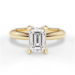 Elaine Emerald Cut Lab Grown Diamond 18Kt Yellow Gold Engagement Ring