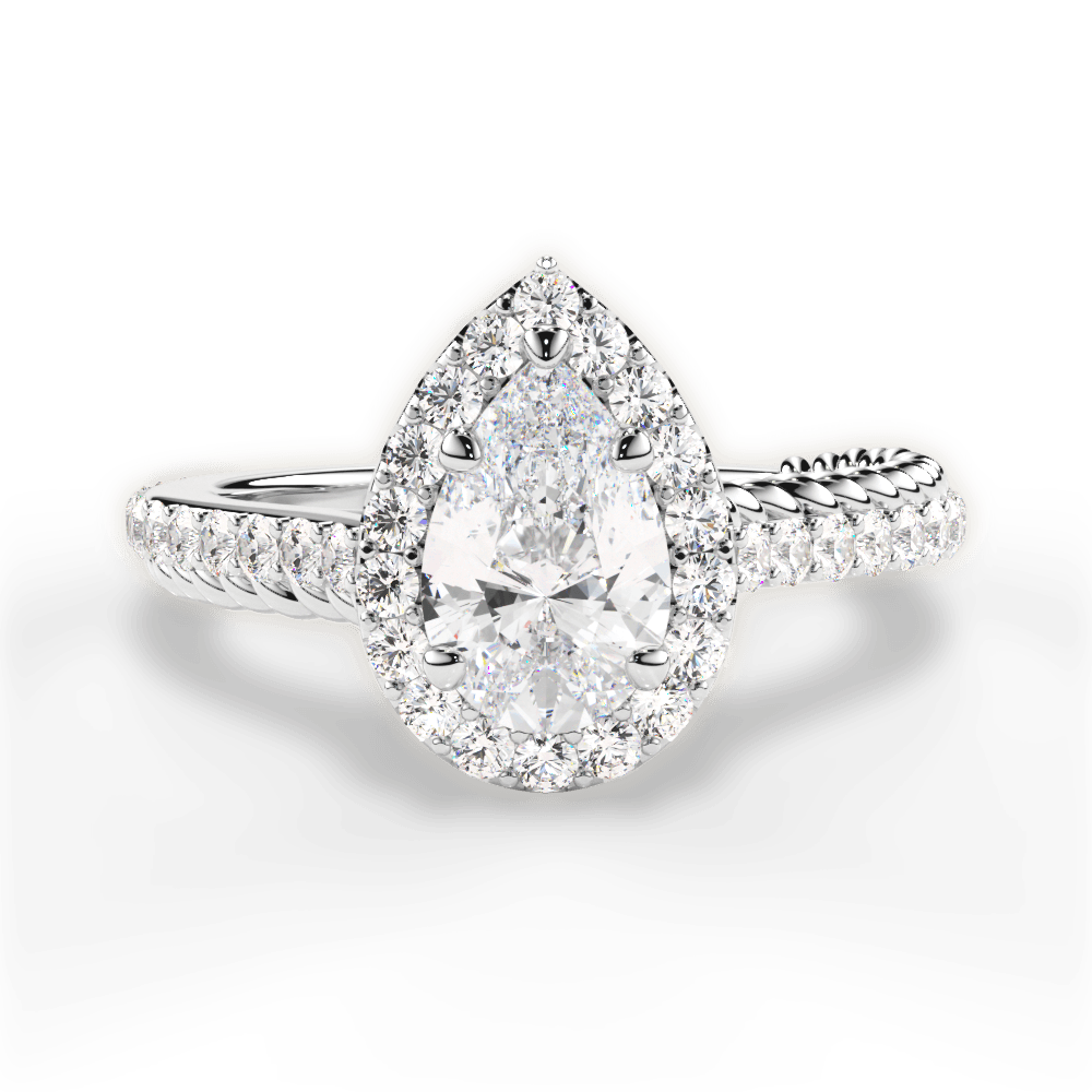 Kim Pear Cut Lab Grown Diamond 14Kt White Gold Engagement Ring