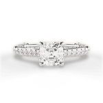 Lindsay Asscher Cut Lab Grown Diamond 14Kt White Gold Engagement Ring