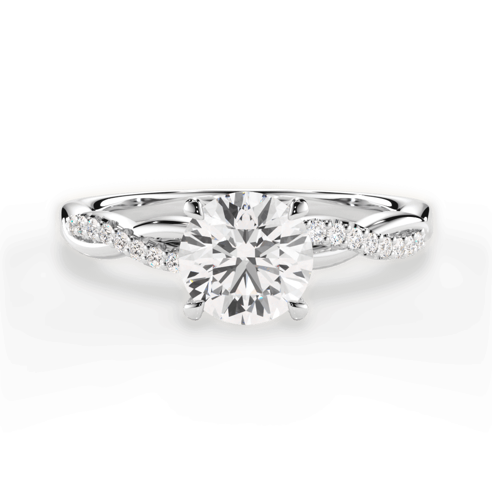 Charlotte Round Cut Lab Grown Diamond Platinum Engagement Ring