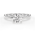 Charlotte Round Cut Lab Grown Diamond 14Kt White Gold Engagement Ring