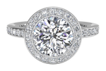 Yvonne emerald lab diamond engagement ring in platinum