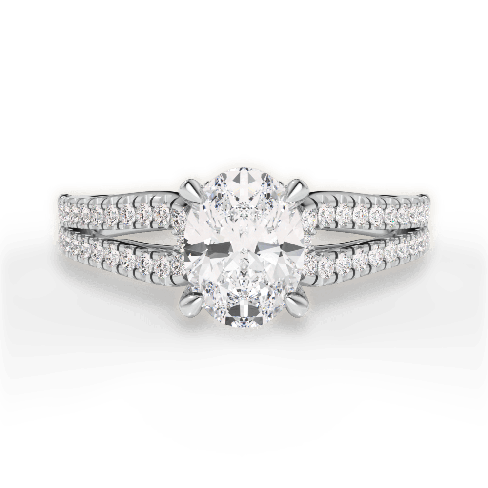 Jessica Oval Cut Lab Grown Diamond 14Kt White Gold Engagement Ring