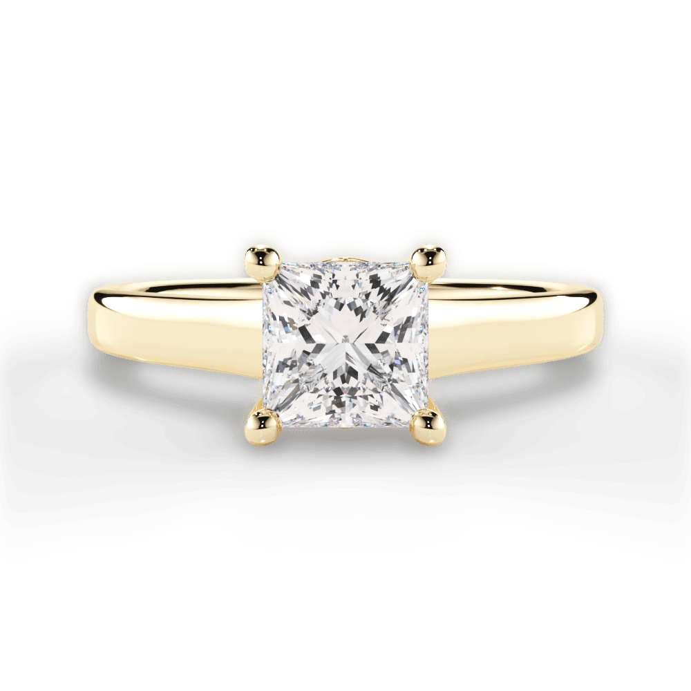 Ariana Princess Cut Lab Grown Diamond 18Kt Yellow Gold Engagement Ring