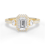 Julia Emerald Cut Lab Grown Diamond 18Kt Yellow Gold Engagement Ring