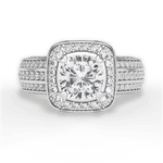 Madison Cushion Cut Lab Grown Diamond Platinum Engagement Ring