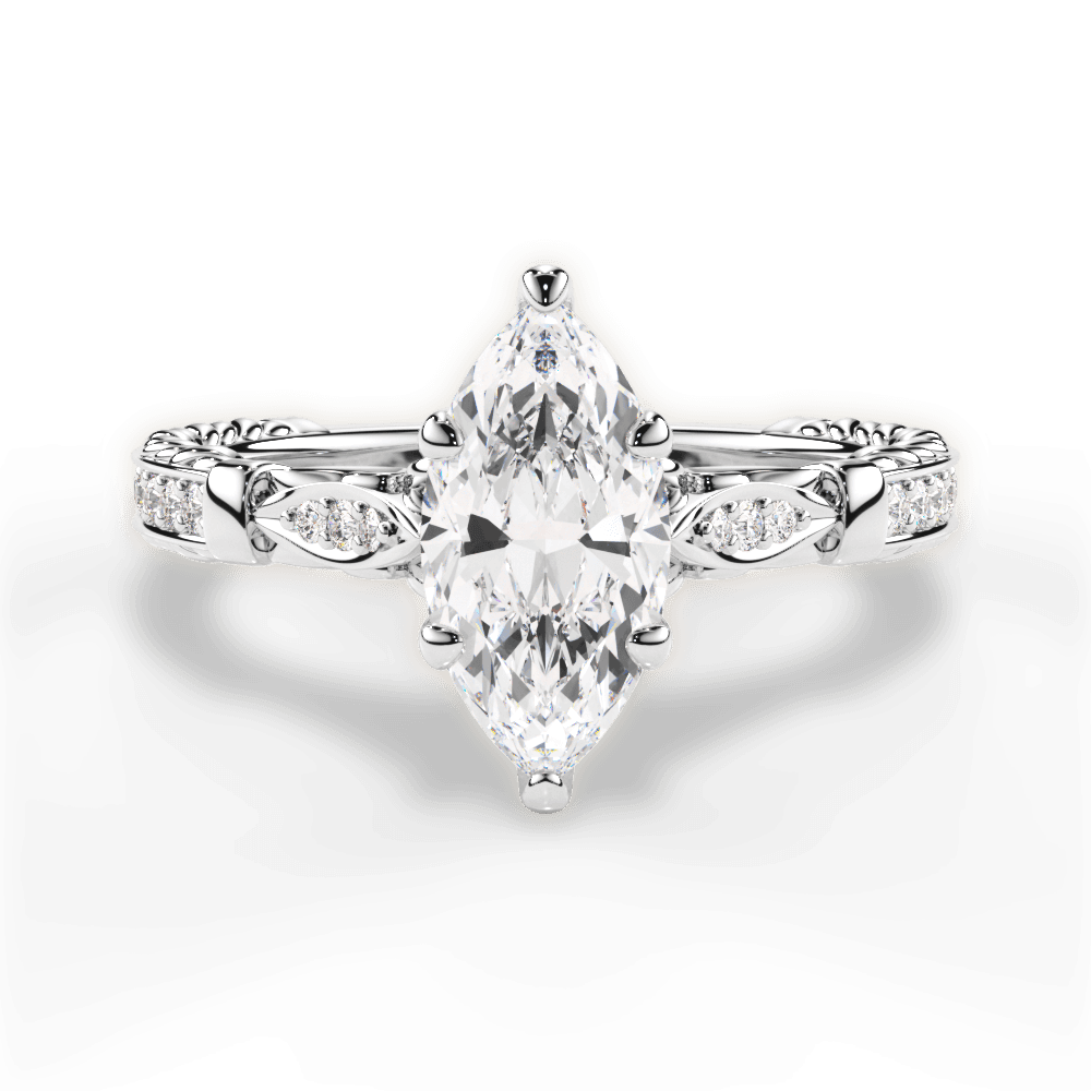 Gabriela Marquise Cut Lab Grown Diamond 18Kt White Gold Engagement Ring