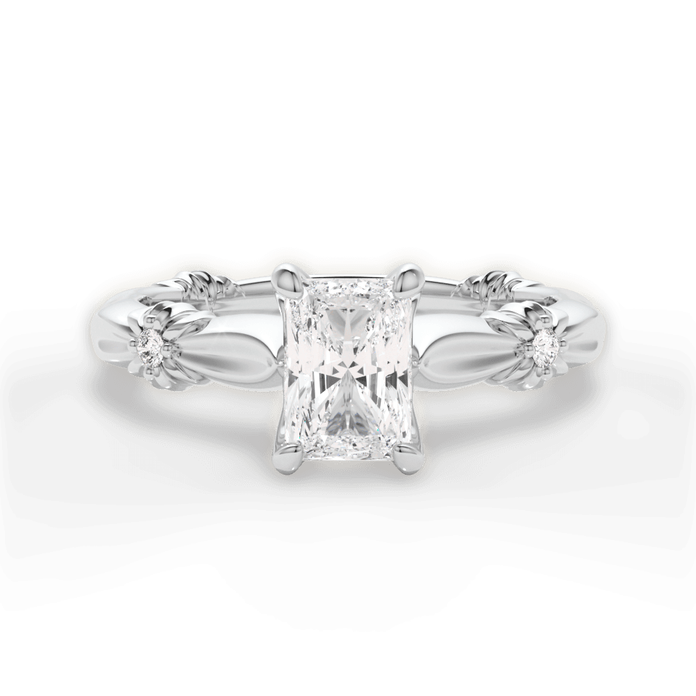 Claire Radiant Cut Lab Grown Diamond 14Kt White Gold Engagement Ring