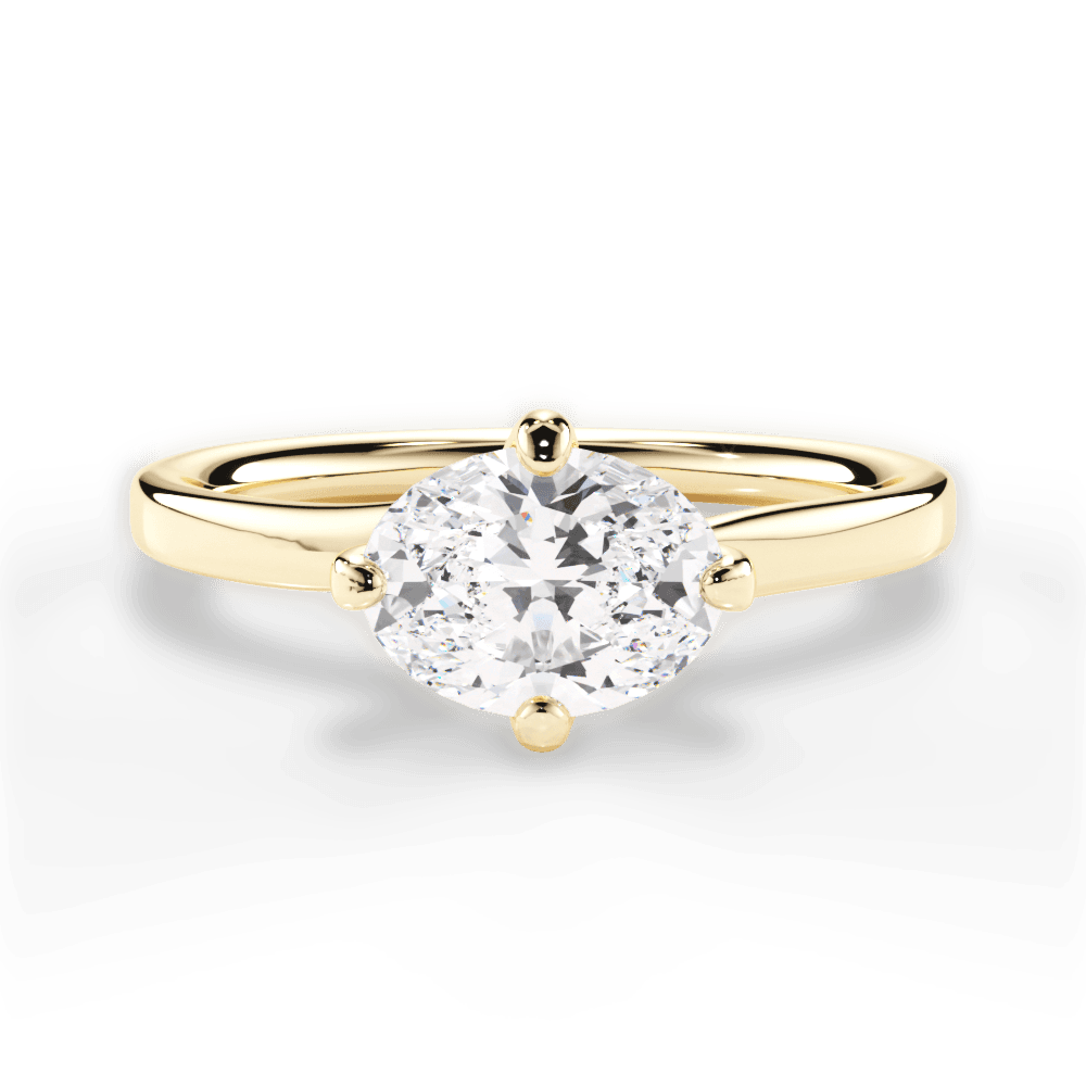 Ashley Oval Cut Lab Grown Diamond 18Kt Yellow Gold Engagement Ring