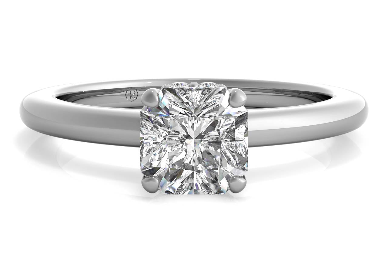 Brianna Asscher Cut Lab Grown Diamond Platinum Engagement Ring