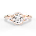 Julia Round Cut Lab Grown Diamond 18Kt Rose Gold Engagement Ring