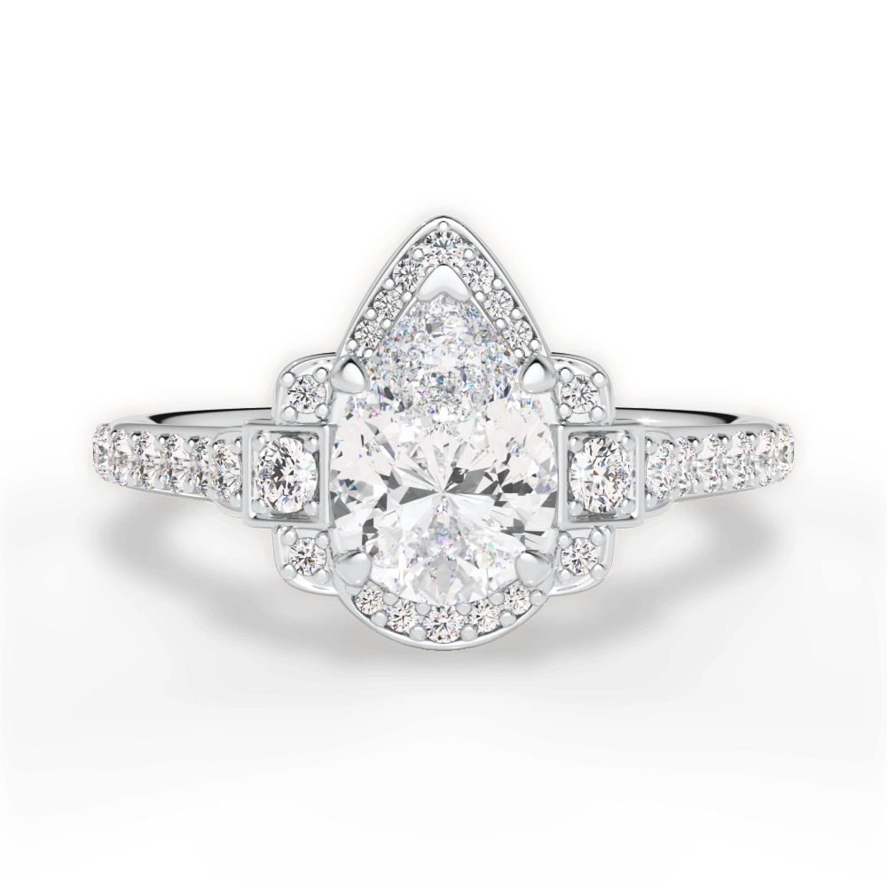 Joyce Pear Cut Lab Grown Diamond 18Kt White Gold Engagement Ring