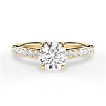 Elizabeth Round Cut Lab Grown Diamond 18Kt Yellow Gold Engagement Ring