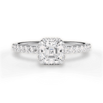 Isabella Asscher Cut Lab Grown Diamond Platinum Engagement Ring