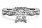 Wendy radiant lab diamond engagement ring in 14k white gold