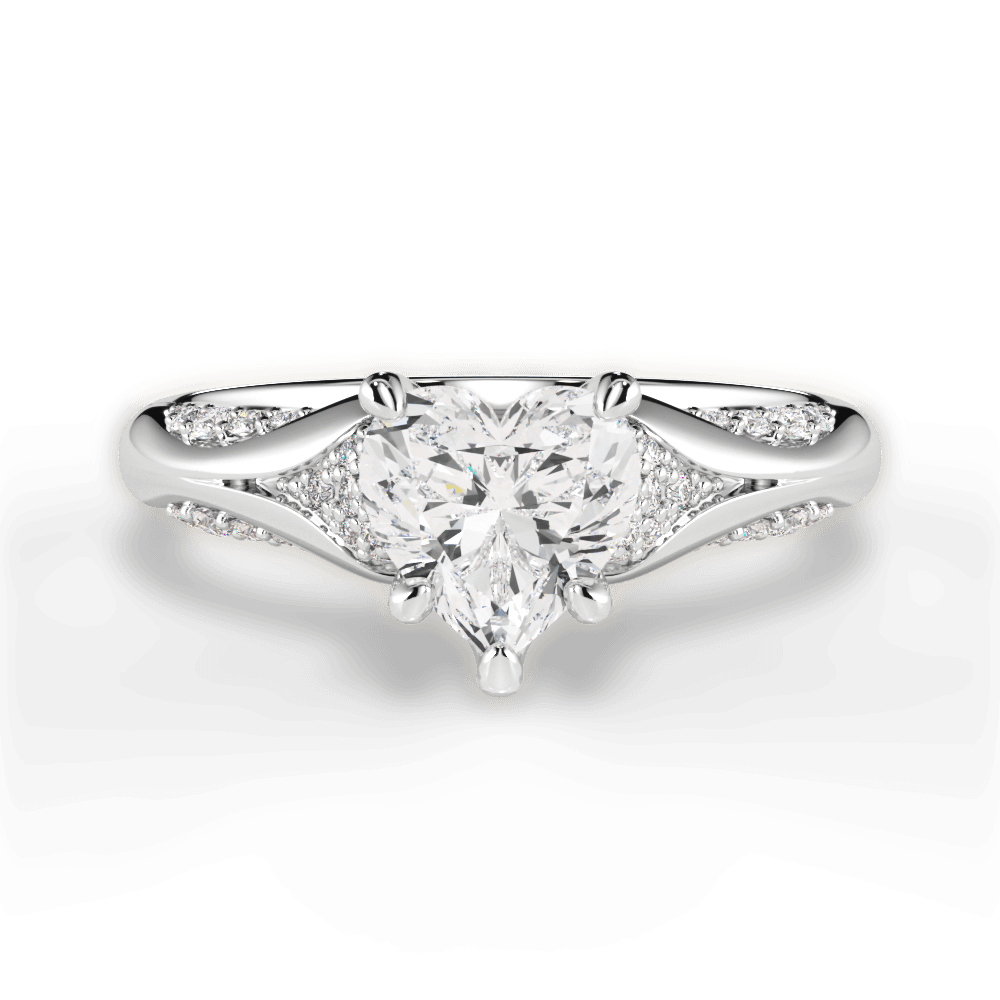 Isabel Heart Cut Lab Grown Diamond 18Kt White Gold Engagement Ring
