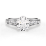 Leslie Oval Cut Lab Grown Diamond 14Kt White Gold Engagement Ring