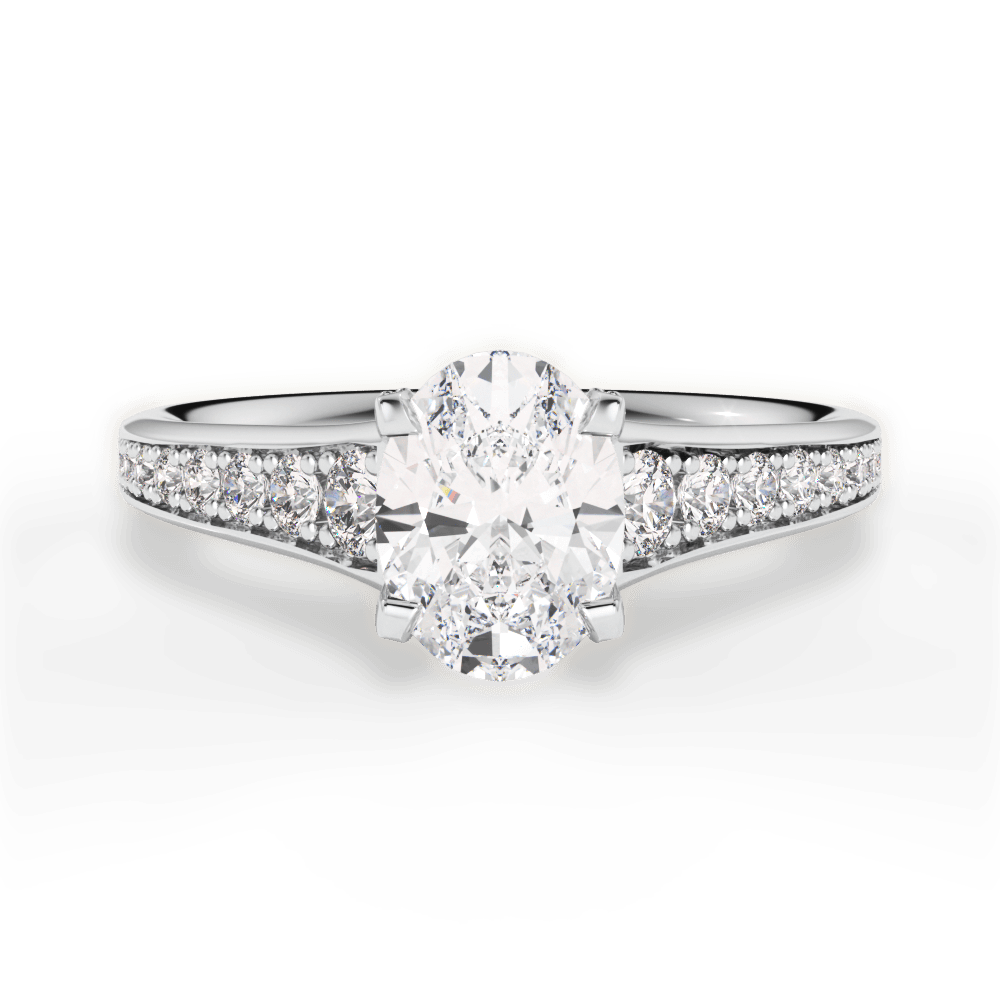 Leslie Oval Cut Lab Grown Diamond Platinum Engagement Ring