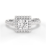 Kim Princess Cut Lab Grown Diamond 14Kt White Gold Engagement Ring
