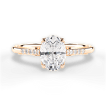 Christina Oval Cut Lab Grown Diamond 18Kt Rose Gold Engagement Ring
