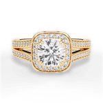Mackenzie Round Cut Lab Grown Diamond 18Kt Yellow Gold Engagement Ring