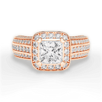 Madison Princess Cut Lab Grown Diamond 18Kt Rose Gold Engagement Ring