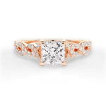 Justine Princess Cut Lab Grown Diamond 18Kt Rose Gold Engagement Ring
