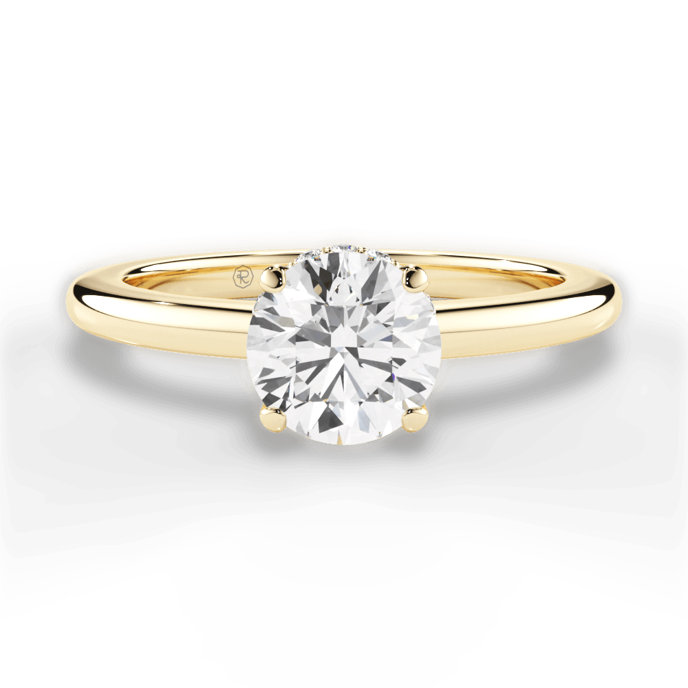 Brianna Round Cut Lab Grown Diamond 18Kt Yellow Gold Engagement Ring