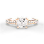 Lindsay Asscher Cut Lab Grown Diamond 18Kt Rose Gold Engagement Ring