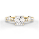 Lindsay Asscher Cut Lab Grown Diamond 18Kt Yellow Gold Engagement Ring